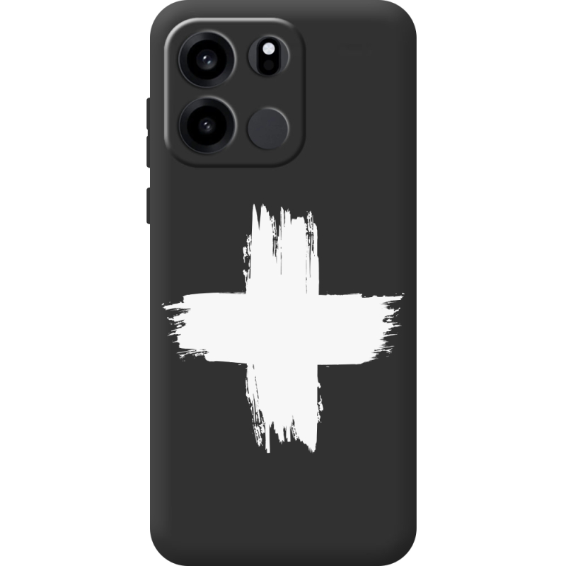 Чорний чохол BoxFace OnePlus Turbo 6V Білий хрест ЗСУ