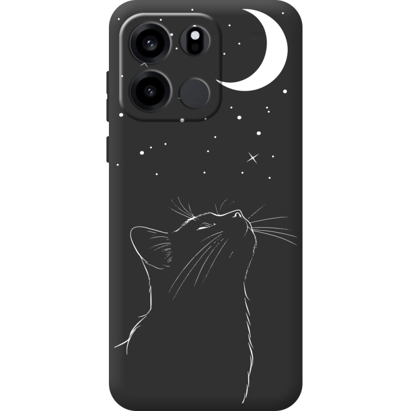 Чорний чохол BoxFace OnePlus Turbo 6V Місячний кіт