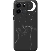 Чорний чохол BoxFace OnePlus Turbo 6V Місячний кіт