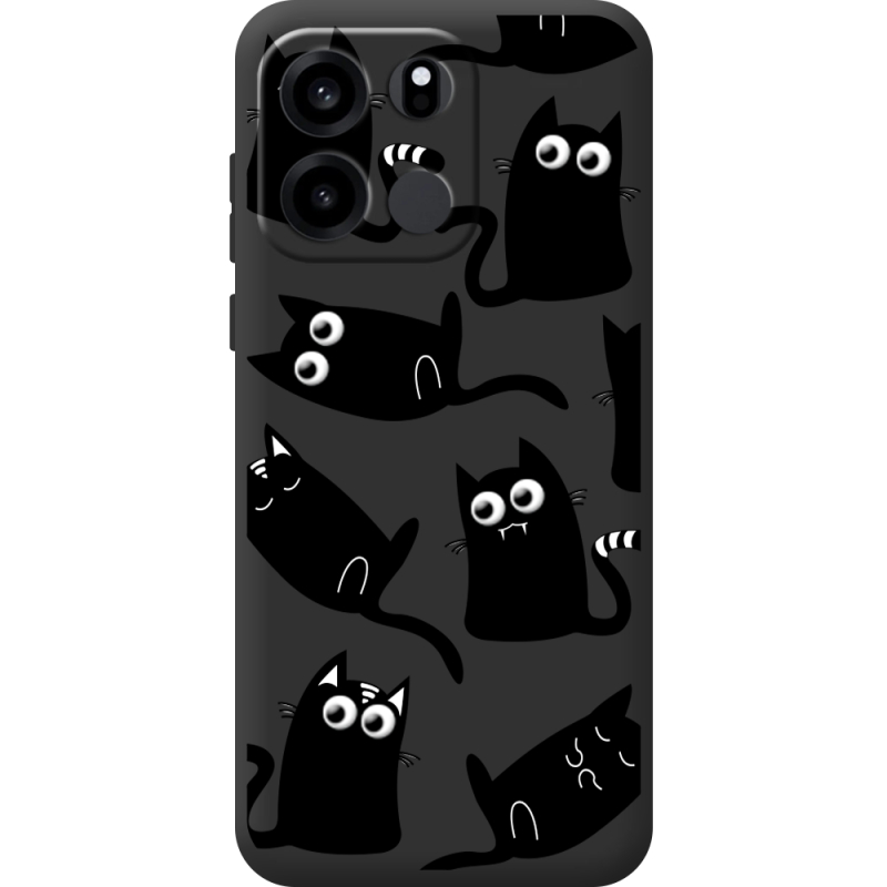 Прозорий чохол BoxFace OnePlus Turbo 6V с 3D-глазками Black Kitty