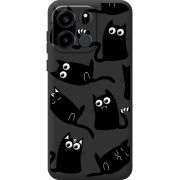 Прозорий чохол BoxFace OnePlus Turbo 6V с 3D-глазками Black Kitty