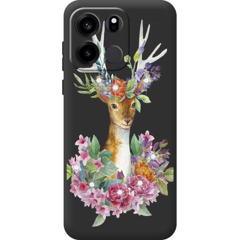 Чохол зі стразами OnePlus Turbo 6V Deer with flowers