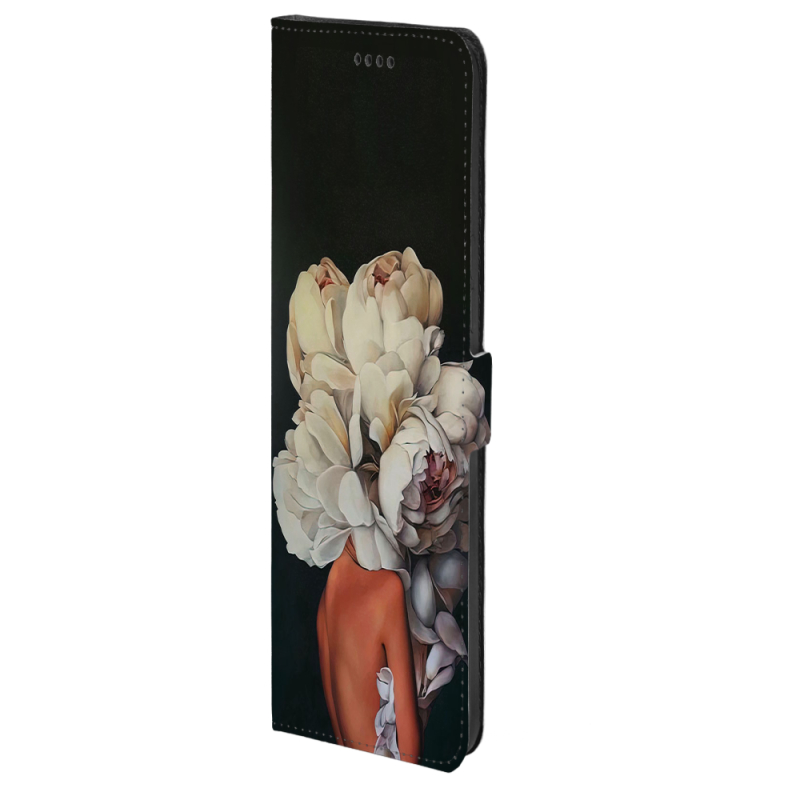 Чохол-книжка Stanford Side Magnet для OnePlus Turbo 6 Exquisite White Flowers