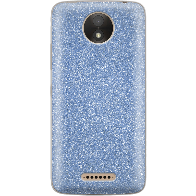 Чехол с блёстками Motorola Moto C XT1750 Голубой