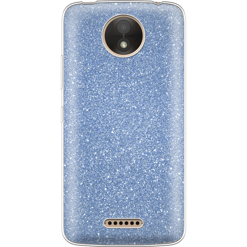 Чехол с блёстками Motorola Moto C Plus XT1723 Голубой