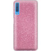 Чехол с блёстками Samsung A750 Galaxy A7 2018 Розовый