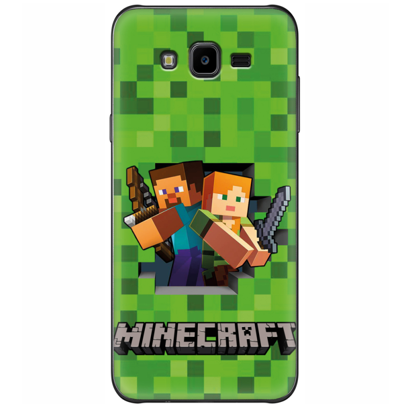 Чехол Uprint Samsung J700H Galaxy J7 Майнкрафт Стів і Алекс