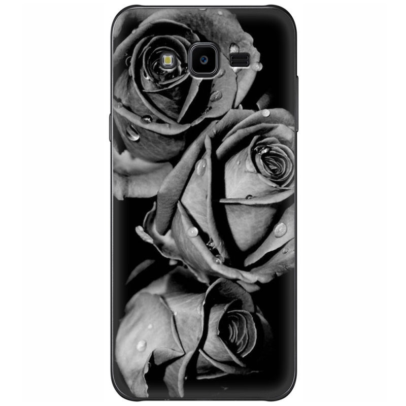 Чехол Uprint Samsung J700H Galaxy J7 Black and White Roses
