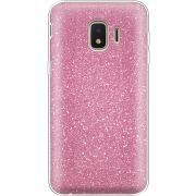 Чехол с блёстками Samsung J260 Galaxy J2 Core Розовый