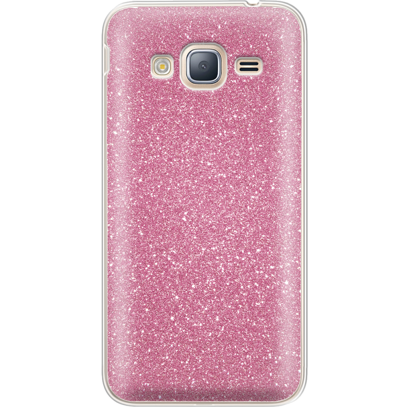 Чехол с блёстками Samsung J320 Galaxy J3 Розовый