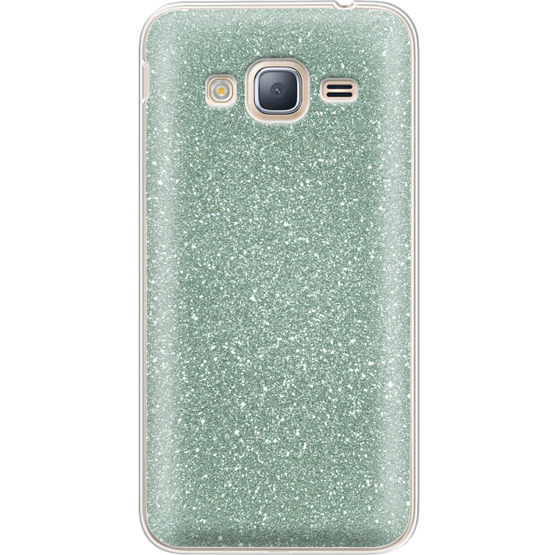 Чехол с блёстками Samsung J320 Galaxy J3 Зеленый