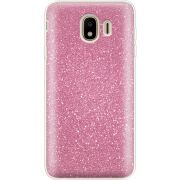 Чехол с блёстками Samsung J400 Galaxy J4 2018 Розовый