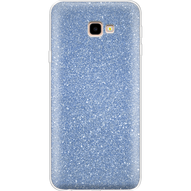 Чехол с блёстками Samsung J415 Galaxy J4 Plus 2018 Голубой
