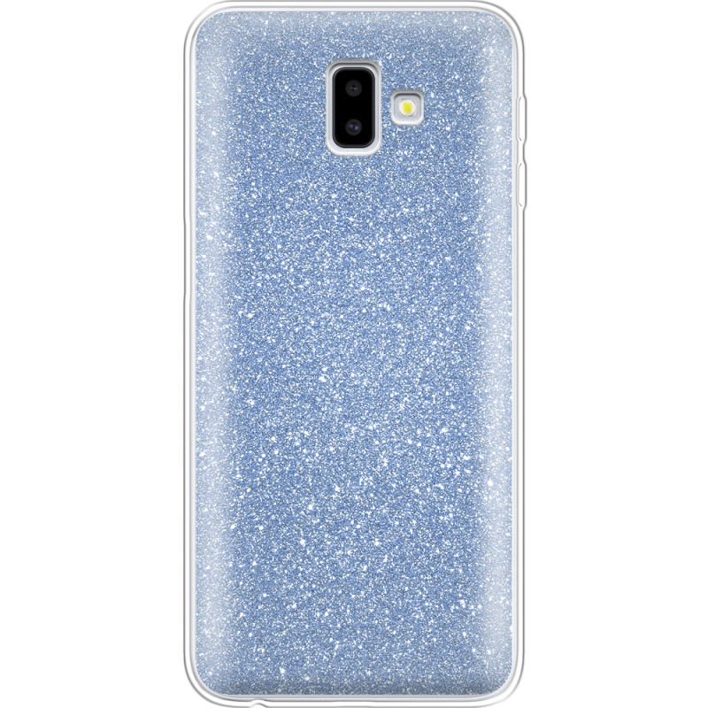 Чехол с блёстками Samsung J610 Galaxy J6 Plus 2018 Голубой
