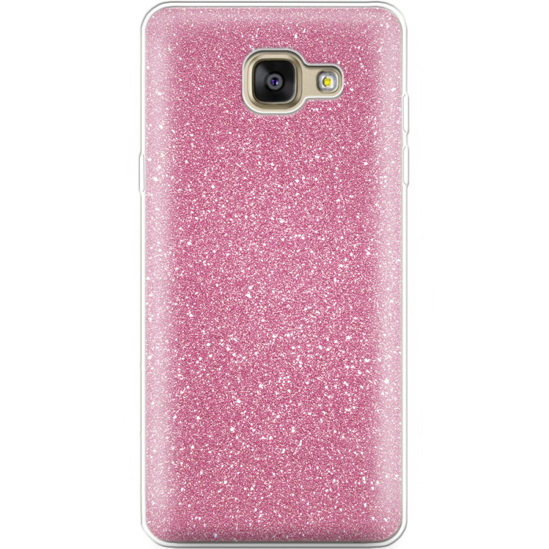 Чехол с блёстками Samsung A710 Galaxy A7 Розовый
