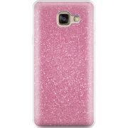Чехол с блёстками Samsung A710 Galaxy A7 Розовый