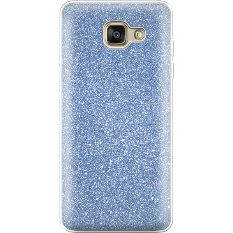 Чехол с блёстками Samsung A710 Galaxy A7 Голубой