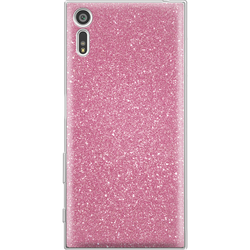 Чехол с блёстками Sony Xperia XZ F8332 Розовый