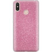 Чехол с блёстками Xiaomi Mi Max 3 Розовый