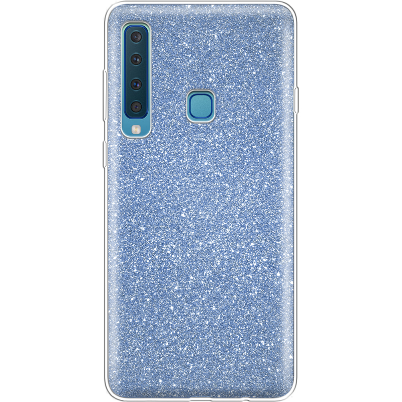 Чехол с блёстками Samsung A920 Galaxy A9 2018 Голубой