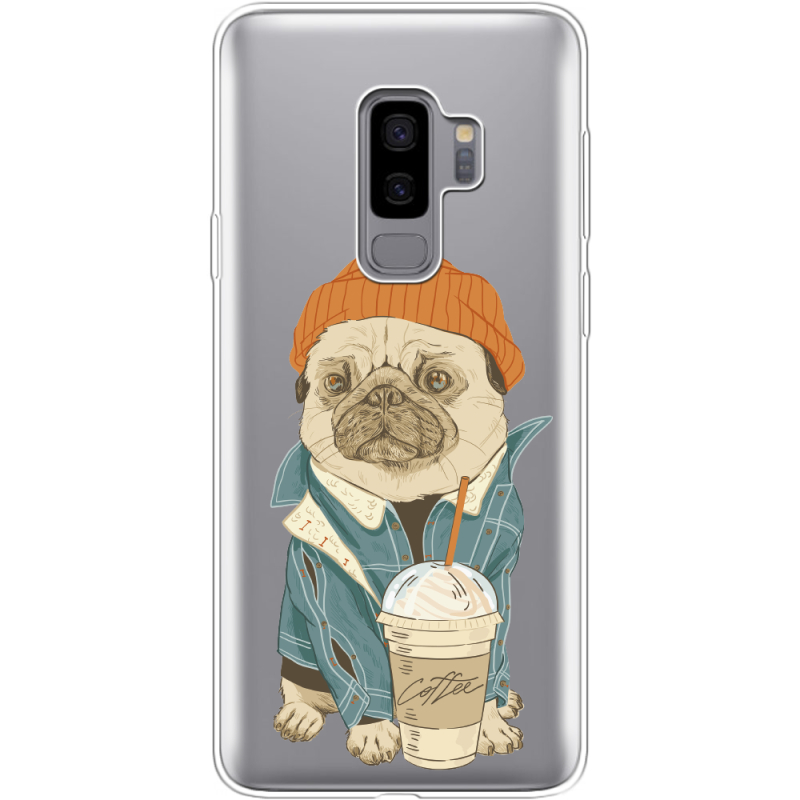 Прозрачный чехол Uprint Samsung G965 Galaxy S9 Plus Dog Coffeeman