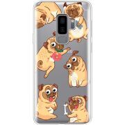 Прозрачный чехол Uprint Samsung G965 Galaxy S9 Plus с 3D-глазками Pug