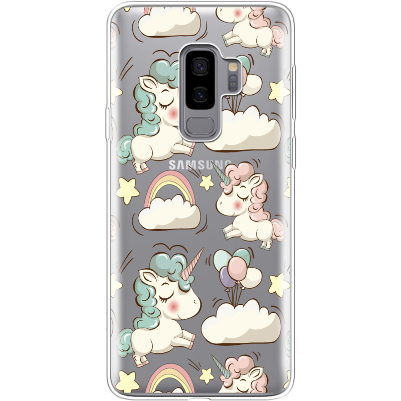 Прозрачный чехол Uprint Samsung G965 Galaxy S9 Plus Unicorns