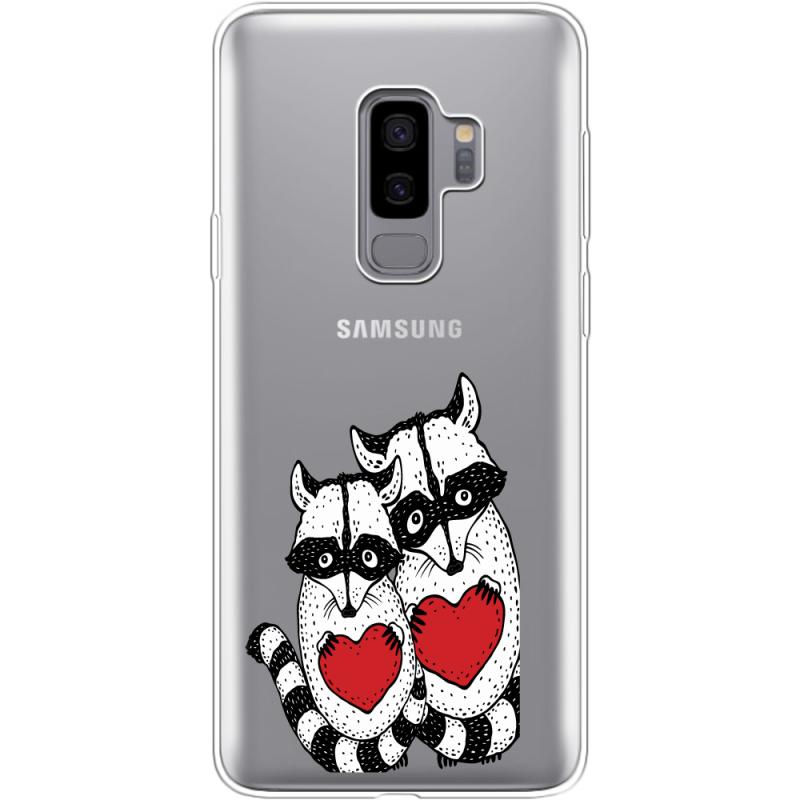 Прозрачный чехол Uprint Samsung G965 Galaxy S9 Plus Raccoons in love