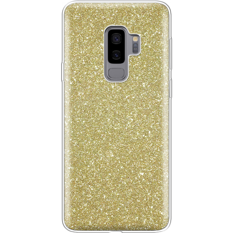 Чехол с блёстками Samsung G965 Galaxy S9 Plus Золото