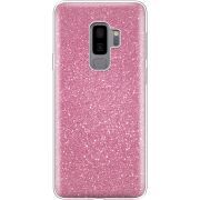 Чехол с блёстками Samsung G965 Galaxy S9 Plus Розовый