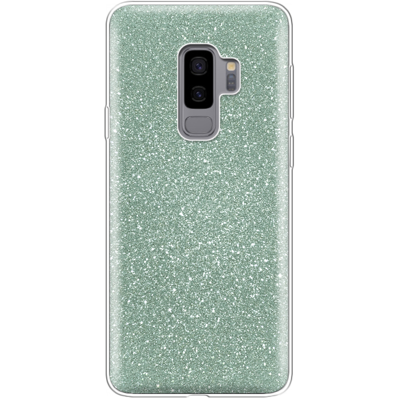 Чехол с блёстками Samsung G965 Galaxy S9 Plus Зеленый