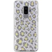 Чехол с блёстками Samsung G965 Galaxy S9 Plus Леопард