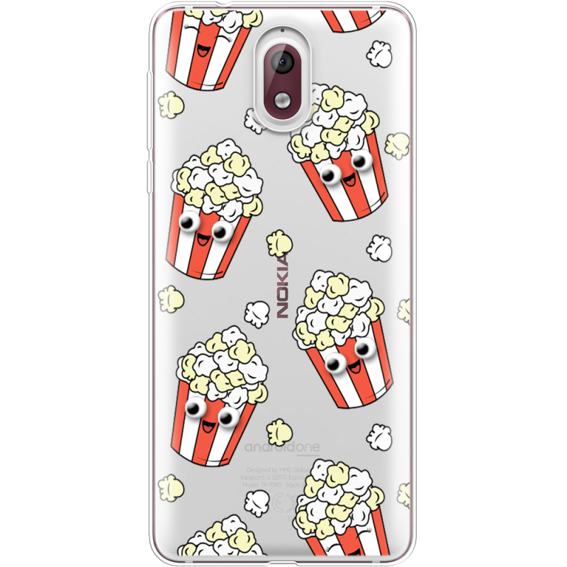 Прозрачный чехол Uprint Nokia 3.1 с 3D-глазками Popcorn