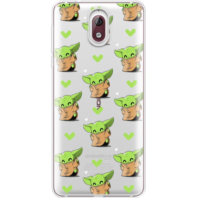 Прозрачный чехол Uprint Nokia 3.1 Pattern Baby Yoda