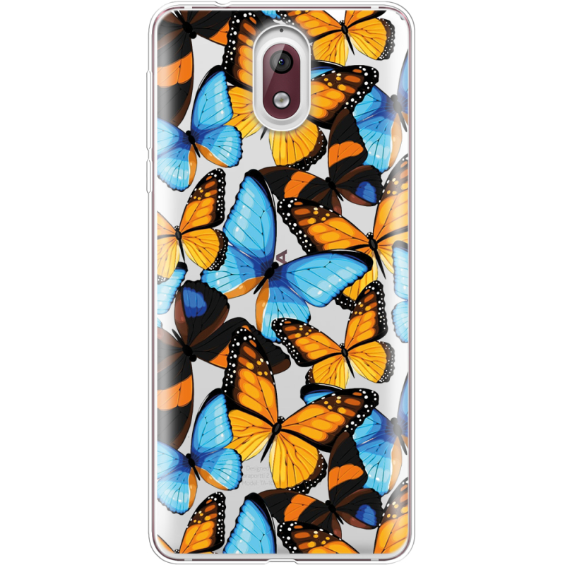 Прозрачный чехол Uprint Nokia 3.1 Butterfly Morpho