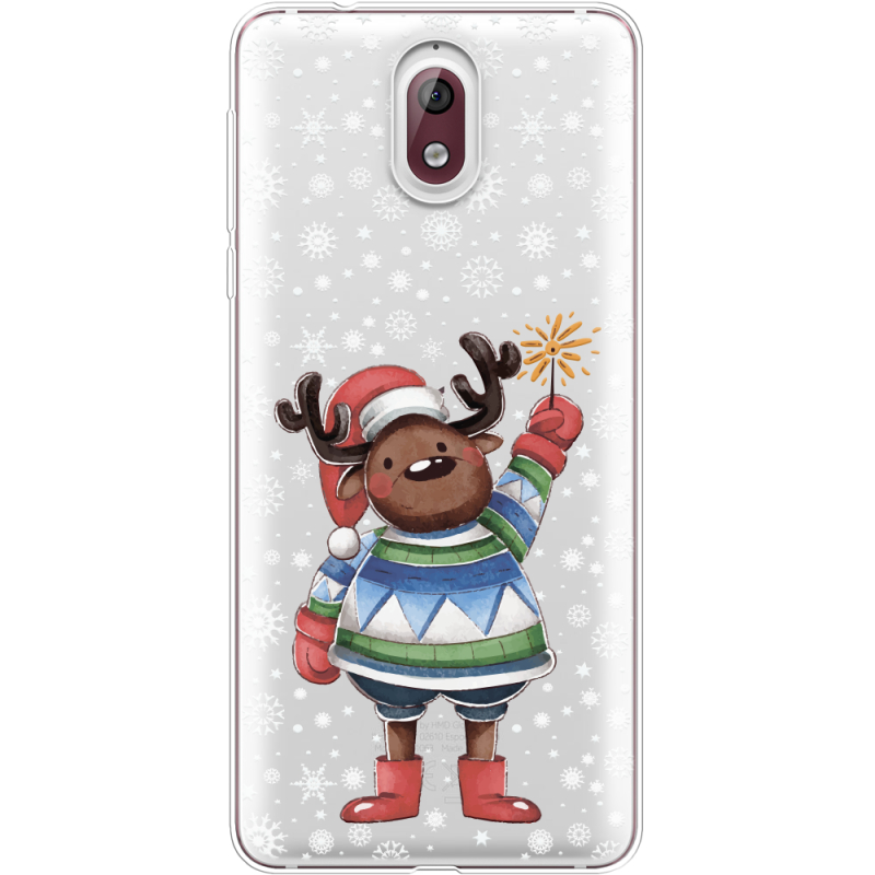 Прозрачный чехол Uprint Nokia 3.1 Christmas Deer with Snow