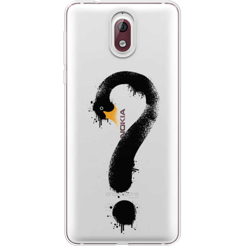 Прозрачный чехол Uprint Nokia 3.1 Swan question