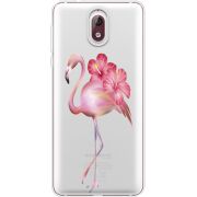 Прозрачный чехол Uprint Nokia 3.1 Floral Flamingo