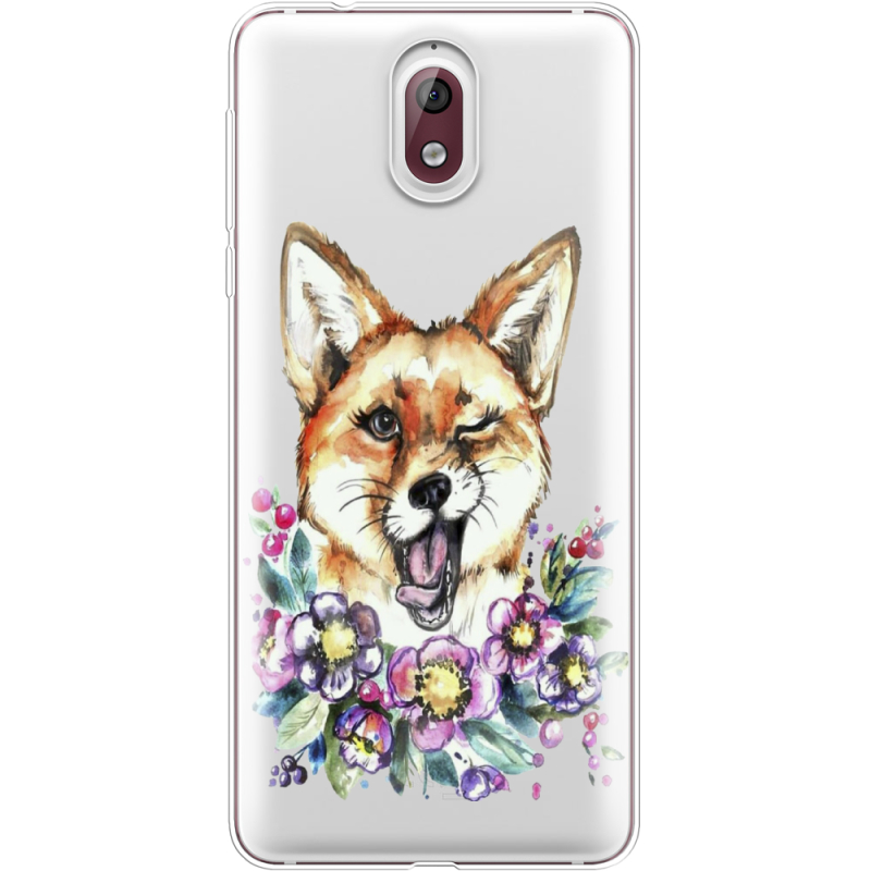 Прозрачный чехол Uprint Nokia 3.1 Winking Fox