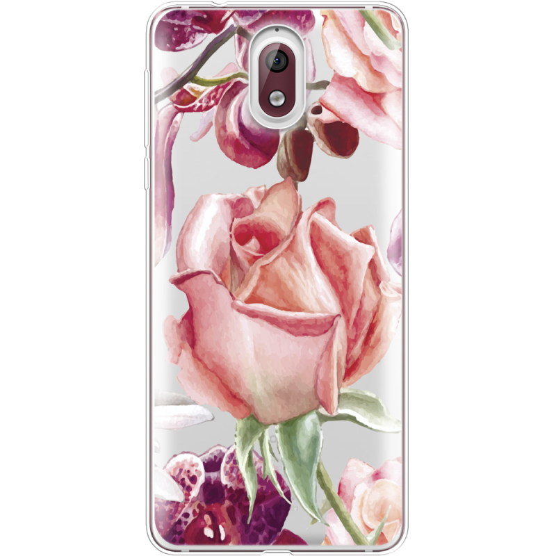 Прозрачный чехол Uprint Nokia 3.1 Rose