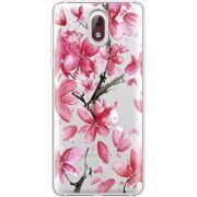 Прозрачный чехол Uprint Nokia 3.1 Pink Magnolia