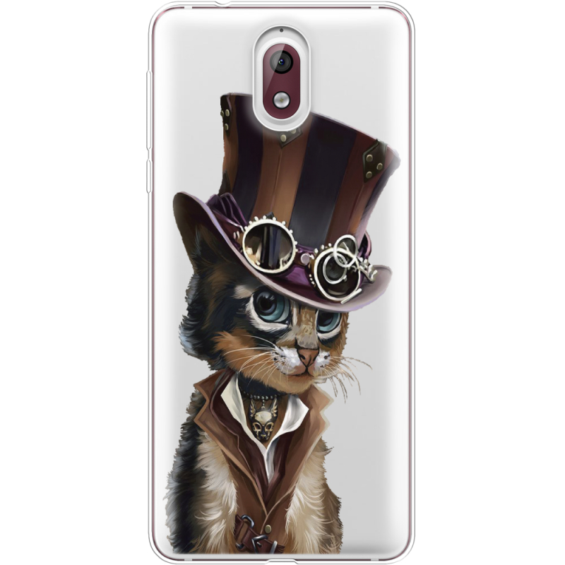 Прозрачный чехол Uprint Nokia 3.1 Steampunk Cat