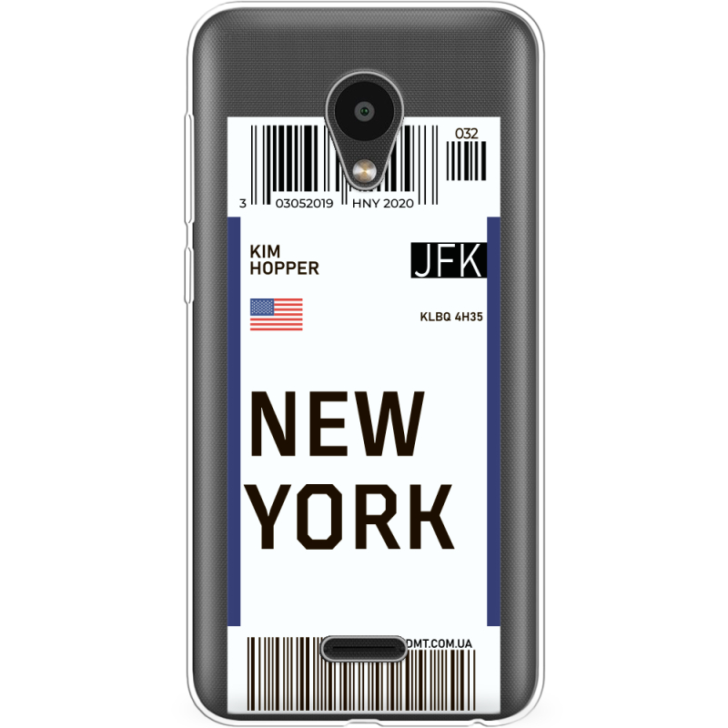 Прозрачный чехол Uprint Meizu C9 Ticket New York