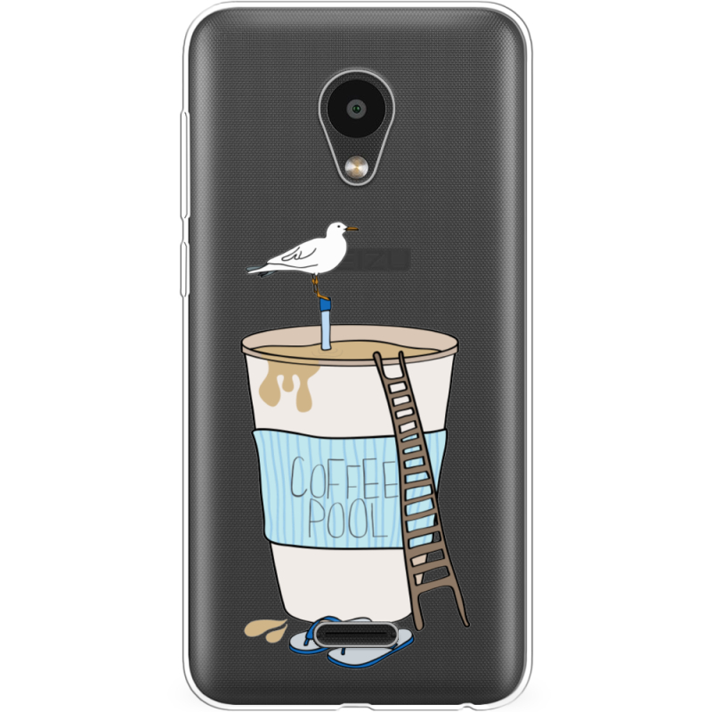 Прозрачный чехол Uprint Meizu C9 Segull in Cofee Pool