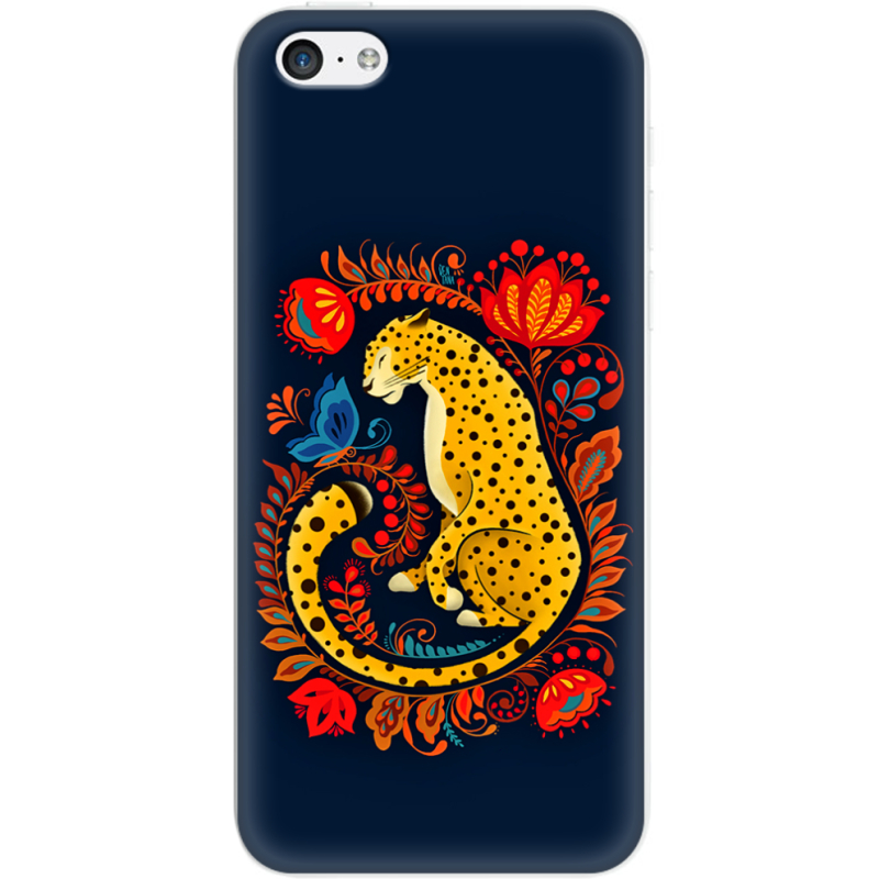 Чехол Uprint Apple iPhone 5C Petrykivka Leopard