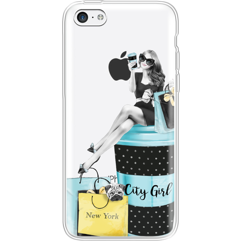 Прозрачный чехол Uprint Apple iPhone 5С City Girl