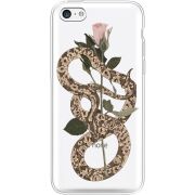 Прозрачный чехол Uprint Apple iPhone 5С Glamor Snake