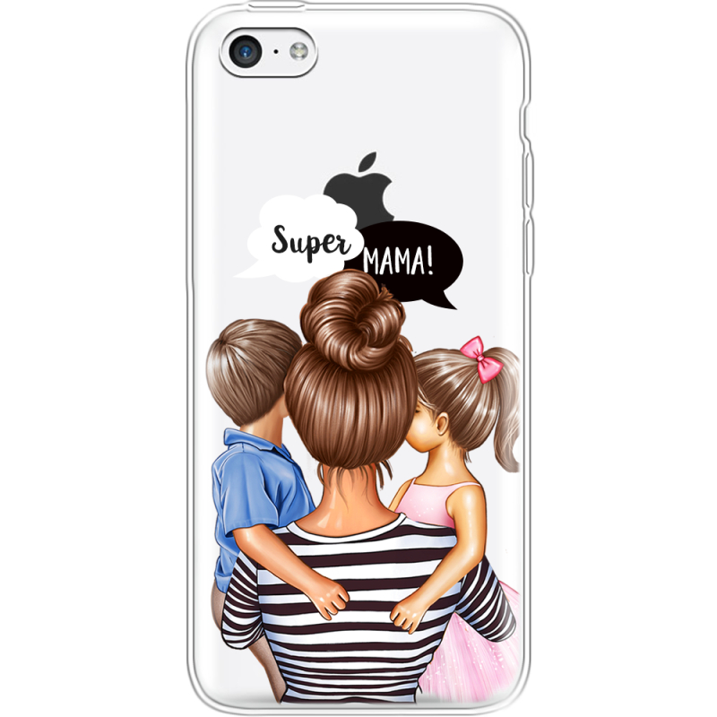 Прозрачный чехол Uprint Apple iPhone 5С Super Mama