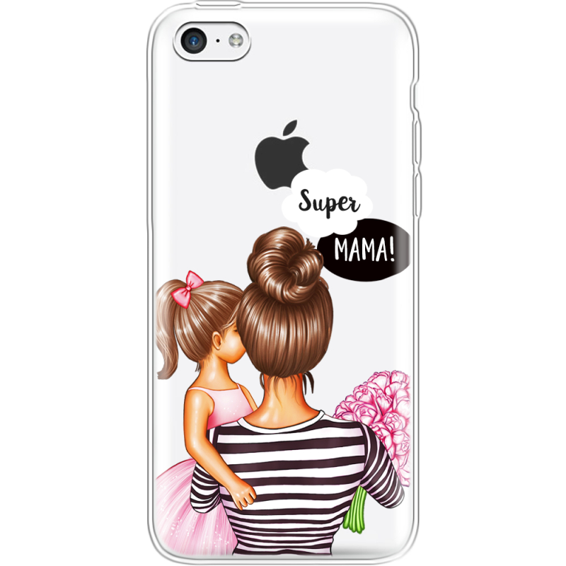 Прозрачный чехол Uprint Apple iPhone 5С Super Mama and Daughter