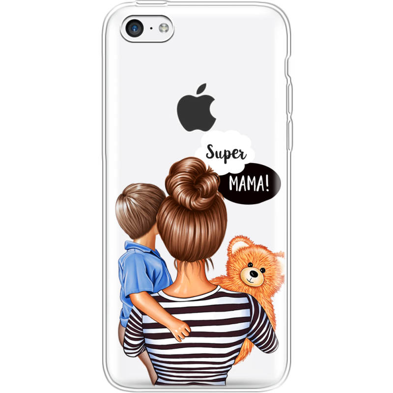 Прозрачный чехол Uprint Apple iPhone 5С Super Mama and Son